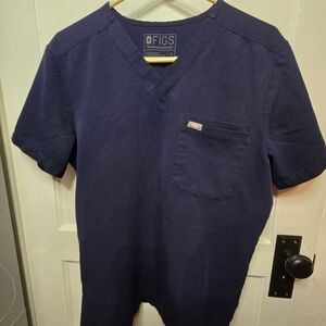 Figs Women's Navy V-Neck Short Sleeve Tee